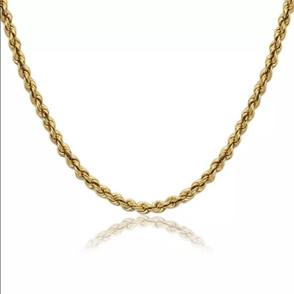 NEW Solid Gold Rope Chain 20" 10K Gold Necklace